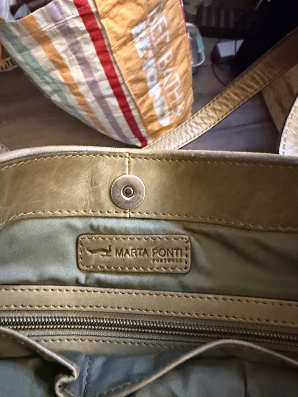 Marta Ponti Metallic Gold Shoulder Bag